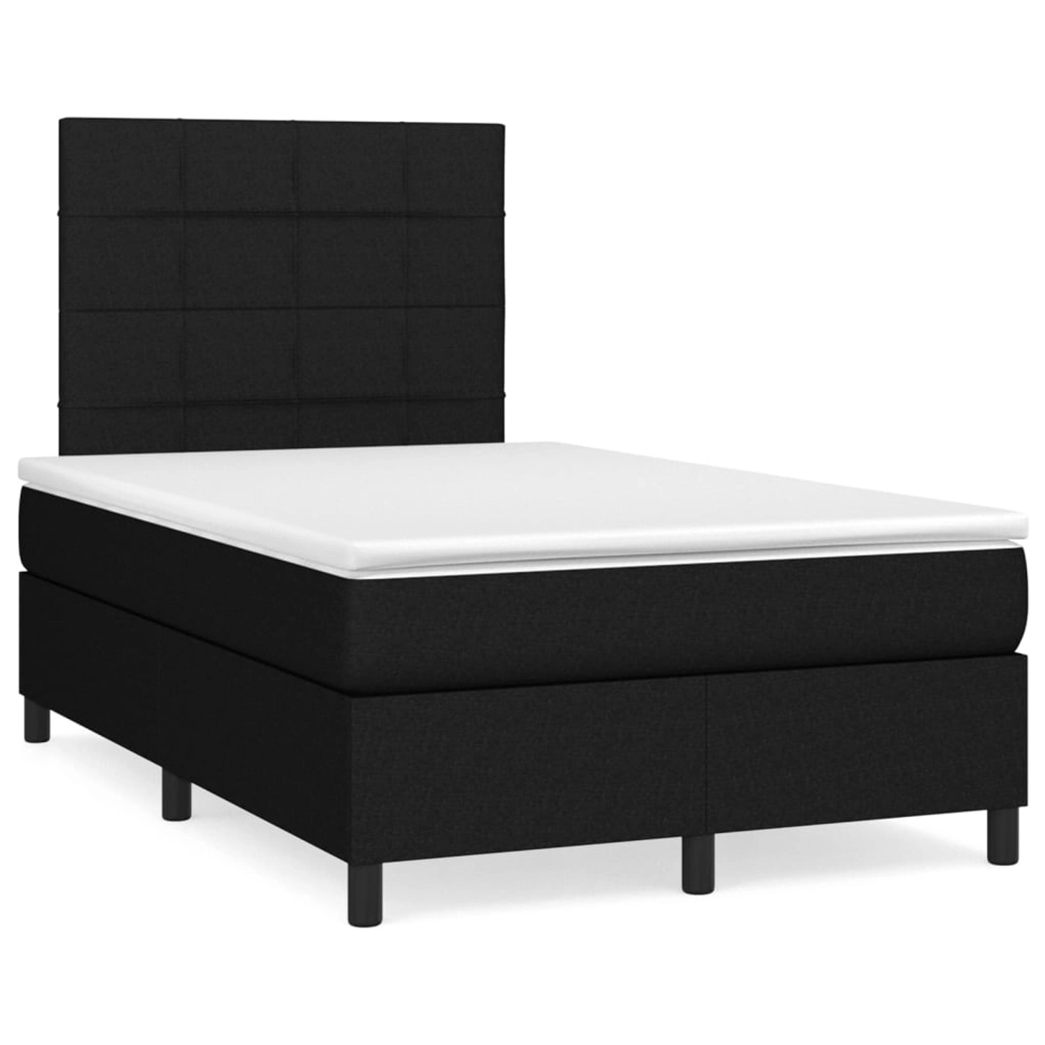 vidaXL Boxspringbett mit Matratze Schwarz 120x200 cm Stoff 3141763 günstig online kaufen