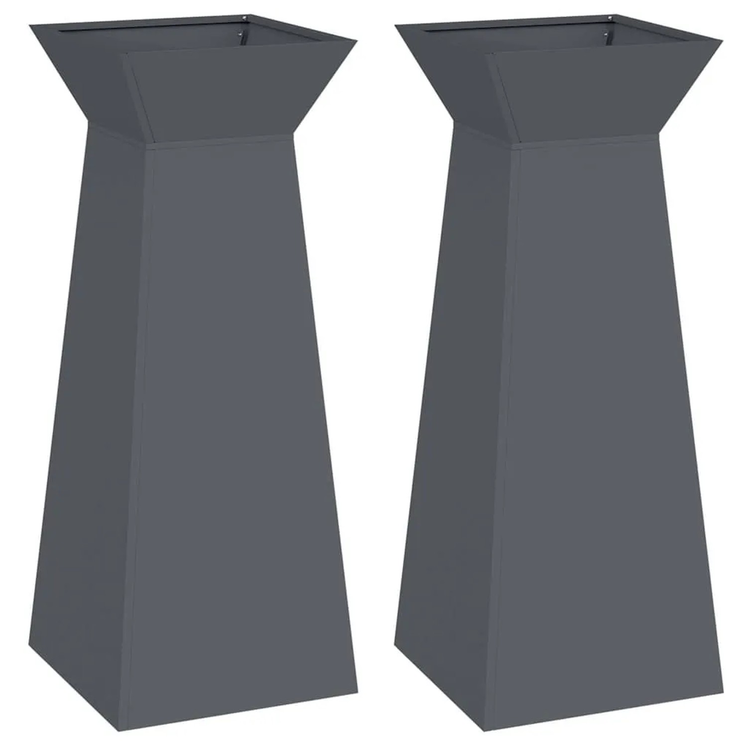vidaXL Säulen Pflanzer 2 Stk Anthrazit 40 x 40 x 100 cm 873857