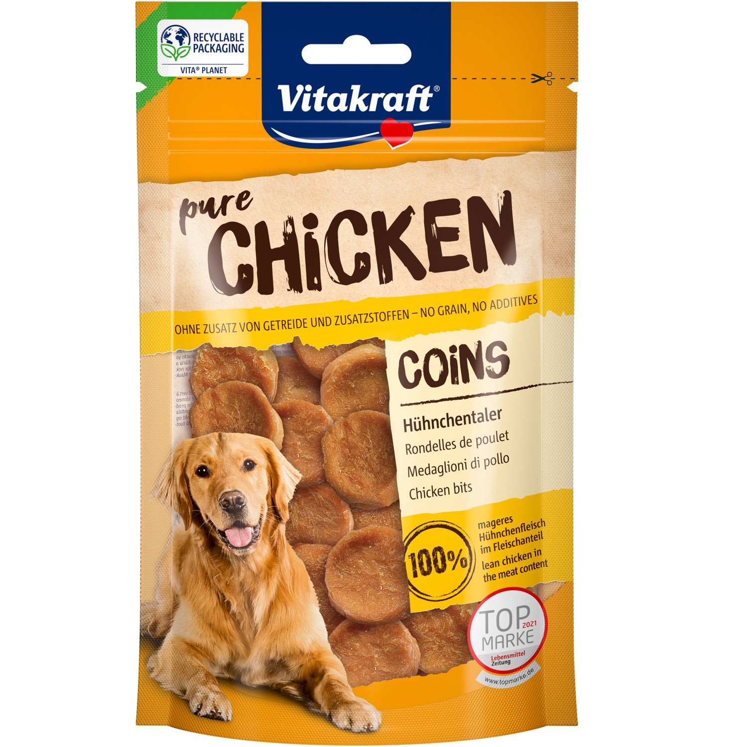 Vitakraft Pure Hühnchentaler 80 g für Hund