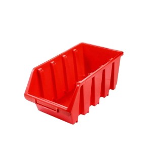 Rote PROREGAL Sichtlagerbox aus Polypropylen, 15,5x20,4x34 cm, für Aufbewahrungssysteme.