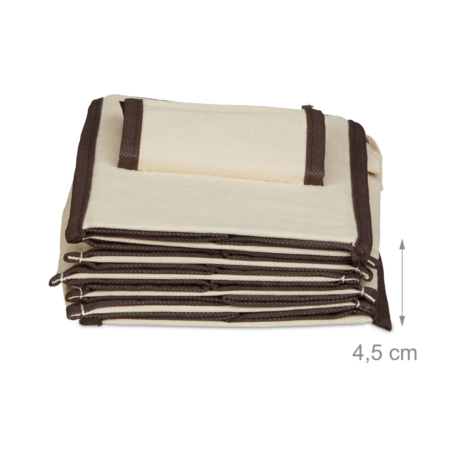 Relaxdays Hängeregal aus beigem Vlies, faltbar auf 4,5 cm Höhe. Kompakte textile Aufbewahrung für Kleiderschrank.