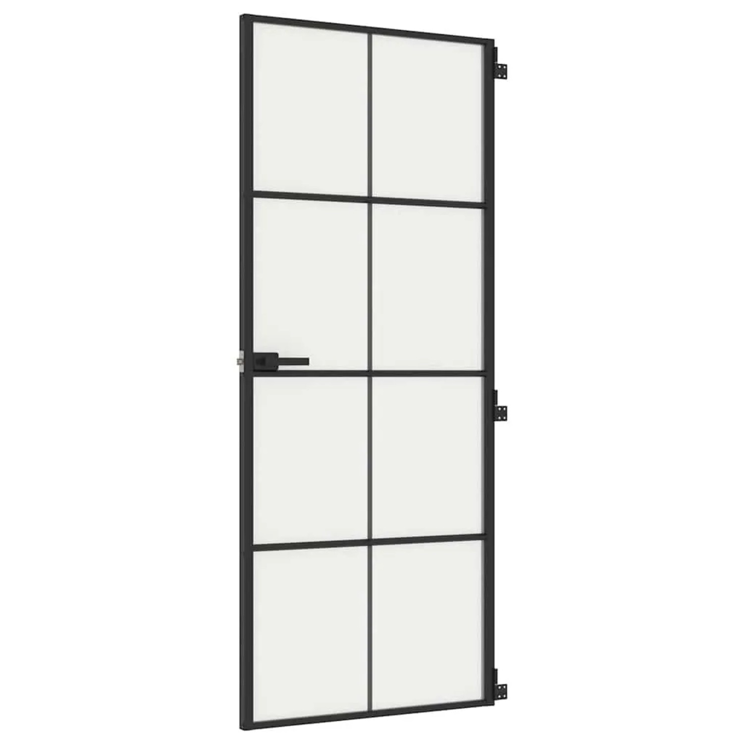 vidaXL Innentür Schlank Schwarz 83x201,5 cm Hartglas & Aluminium 155127