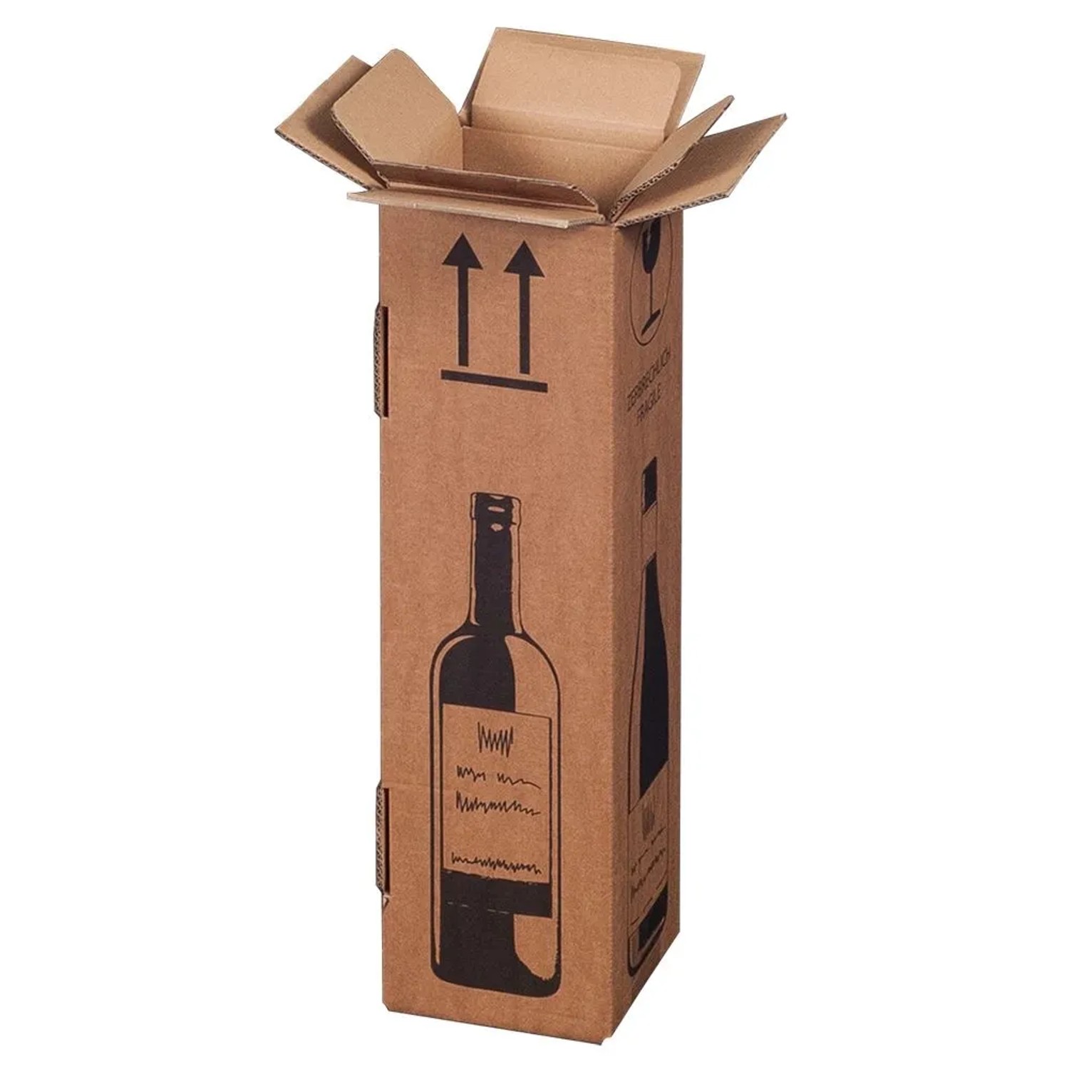 PROREGAL Mega Deal 20x Versandkarton für Weinflaschen 1 Flasche inkl. Einlage LxBxH 106x106x420mm Braun Flaschenversandkarton Flaschenkarton