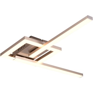 Moderne LED Deckenleuchte Viale in Nickel Matt, schwenkbare Elemente für individuelles Design.