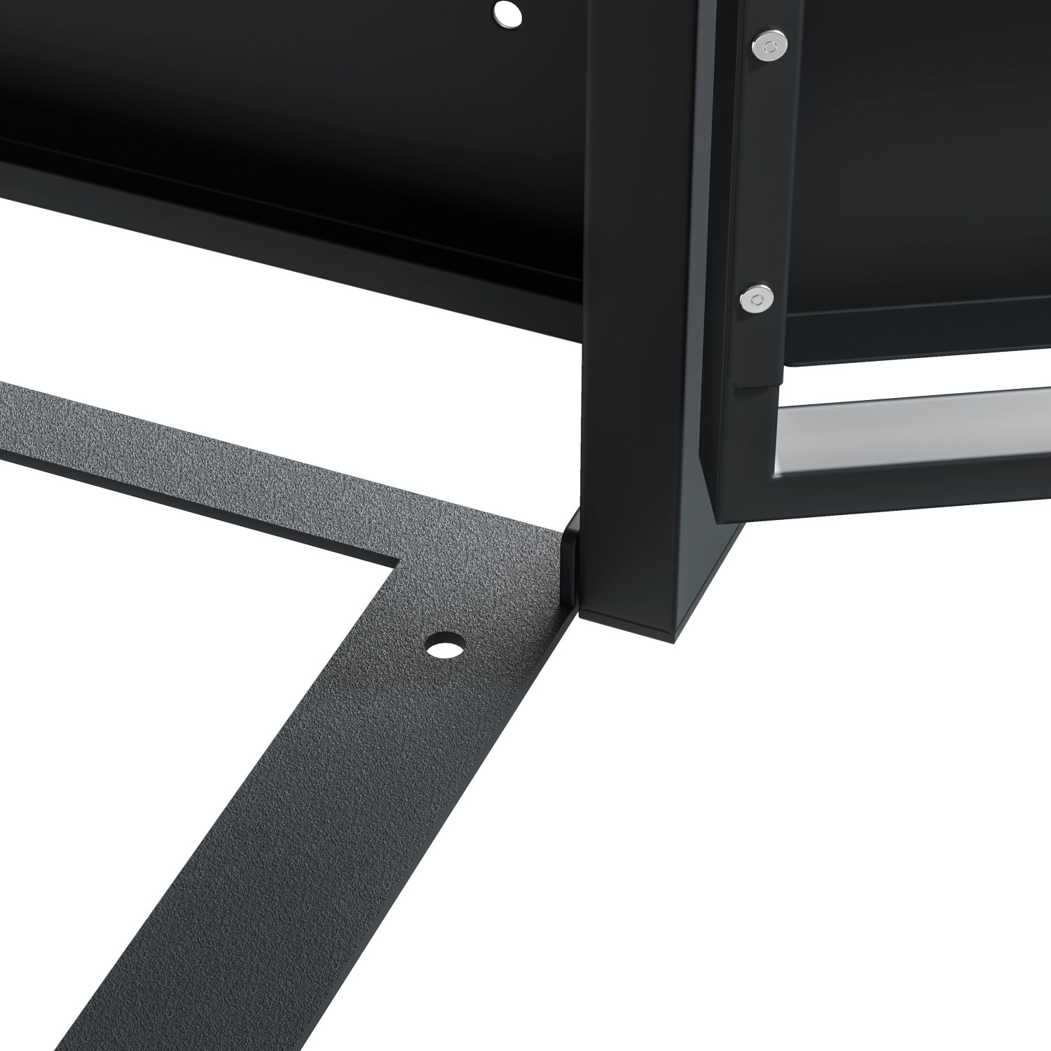 Detailaufnahme der Westmann Mülltonnenbox Lacina, anthrazitfarbener Stahlrahmen.