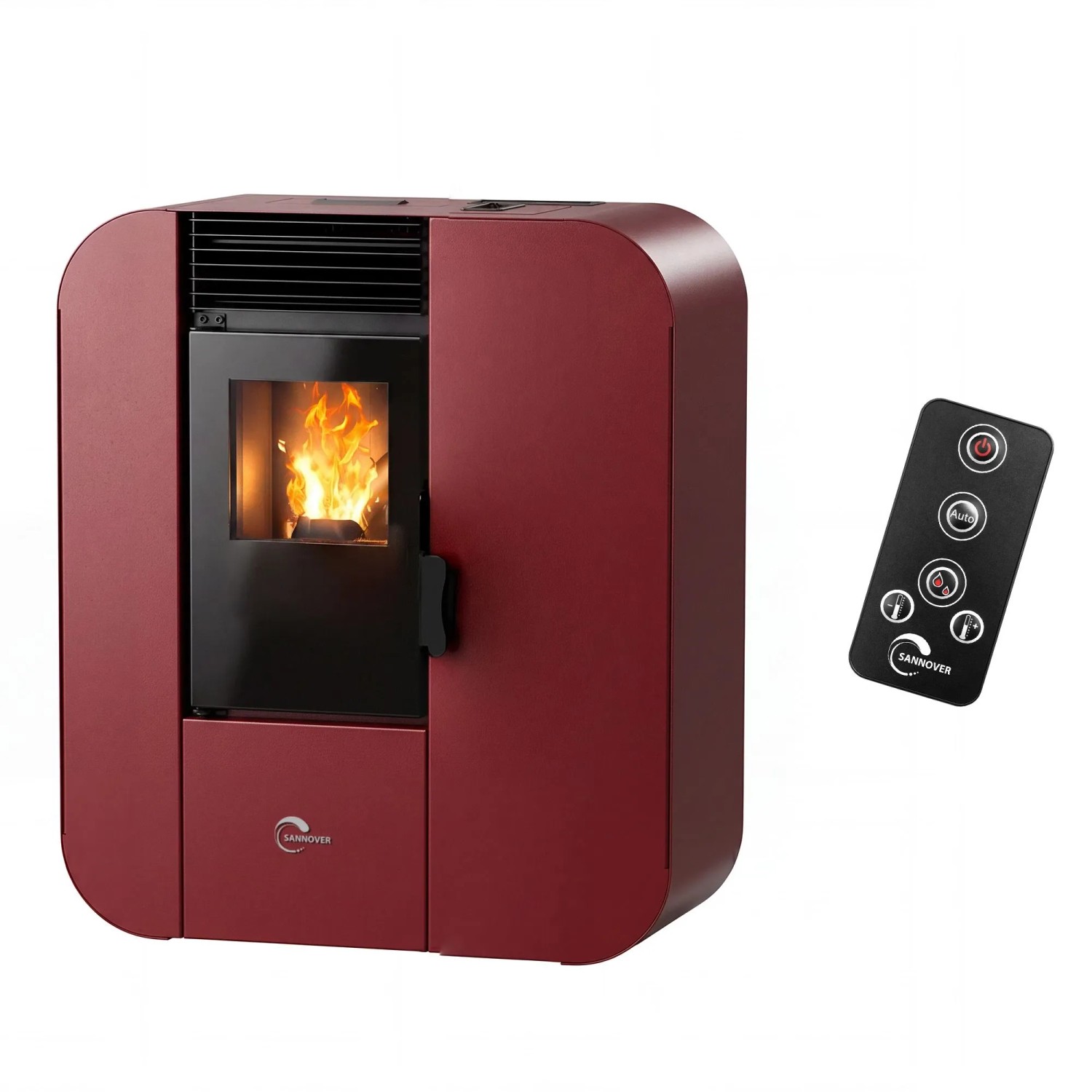 Sannover Pelletofen Slim Astral 9,4 kW Bordeaux