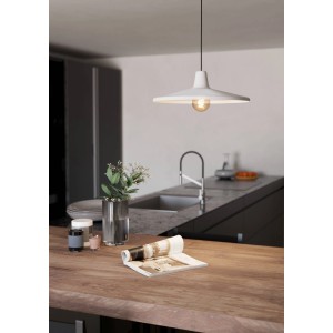 Moderne Eglo Pendelleuchte Miniere, 1-flammig, schwarz-grau, für stilvolle Beleuchtung im Esszimmer.