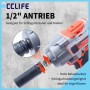 CCLIFE 1/2 Zoll Cr-Mo Schlagschrauber-Nuss wird an einen Schlagschrauber angebracht. Ideal für robuste Schraubarbeiten.