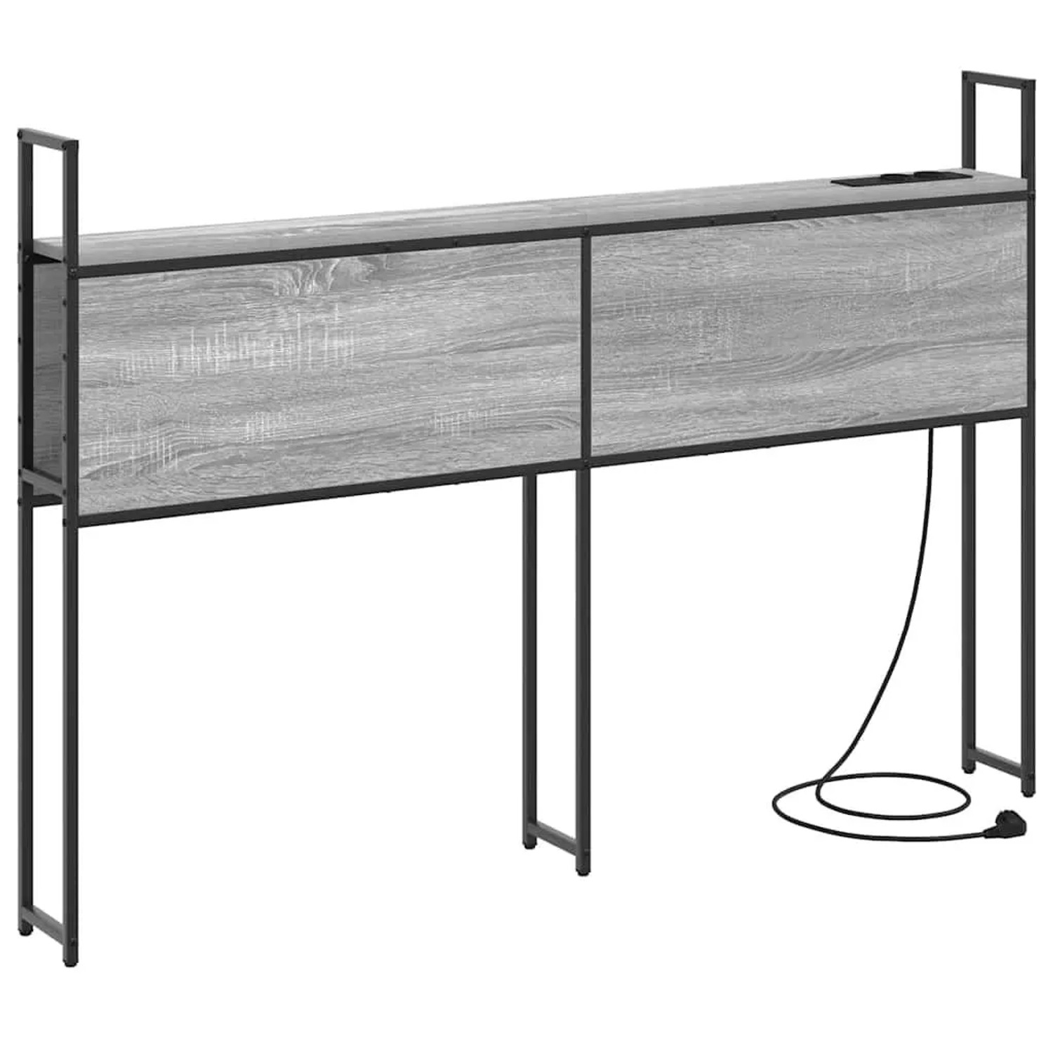 vidaXL Kopfteil mit Stauraum mit Ladestation Grau Sonoma 135 cm 859803