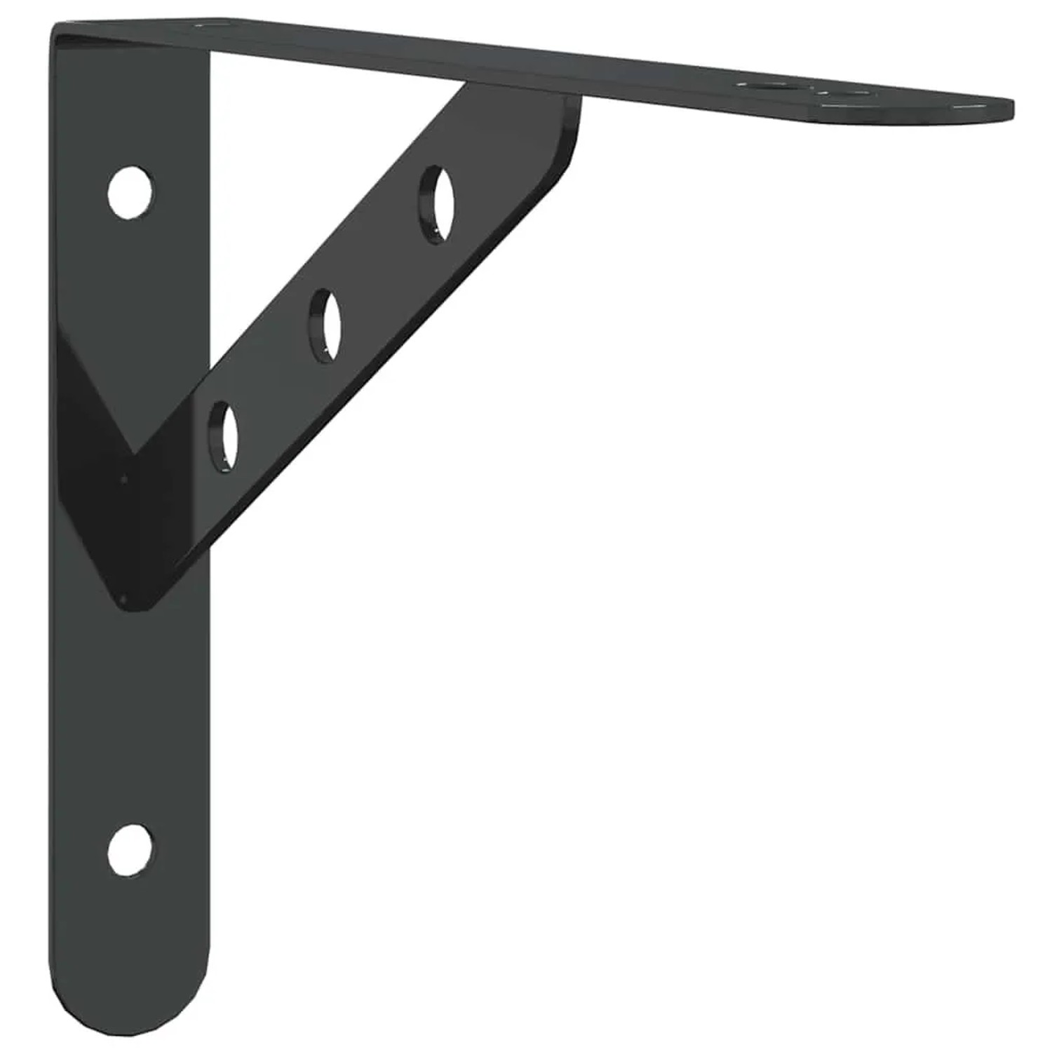 vidaXL Regalträger 4 Stk 23,5x2,5x15,5 cm Schwarz Edelstahl 30303