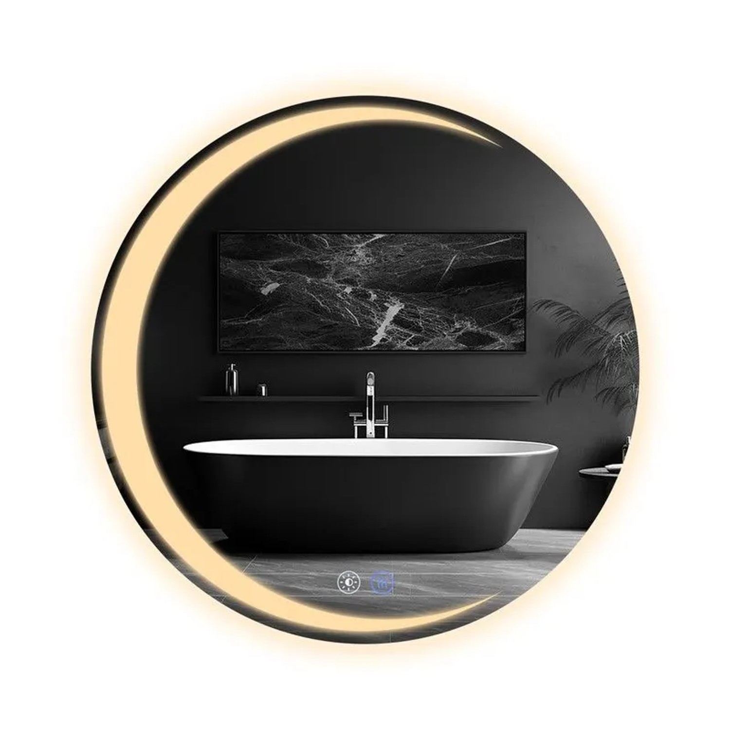 Nettlife Greenwood II Spiegellampe aus Glas L 60 Silber