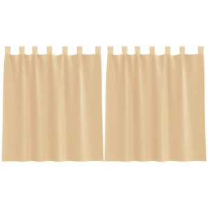 vidaXL Voile Vorhänge mit Stangentaschen 2 Stk Sandfarbe 4102216