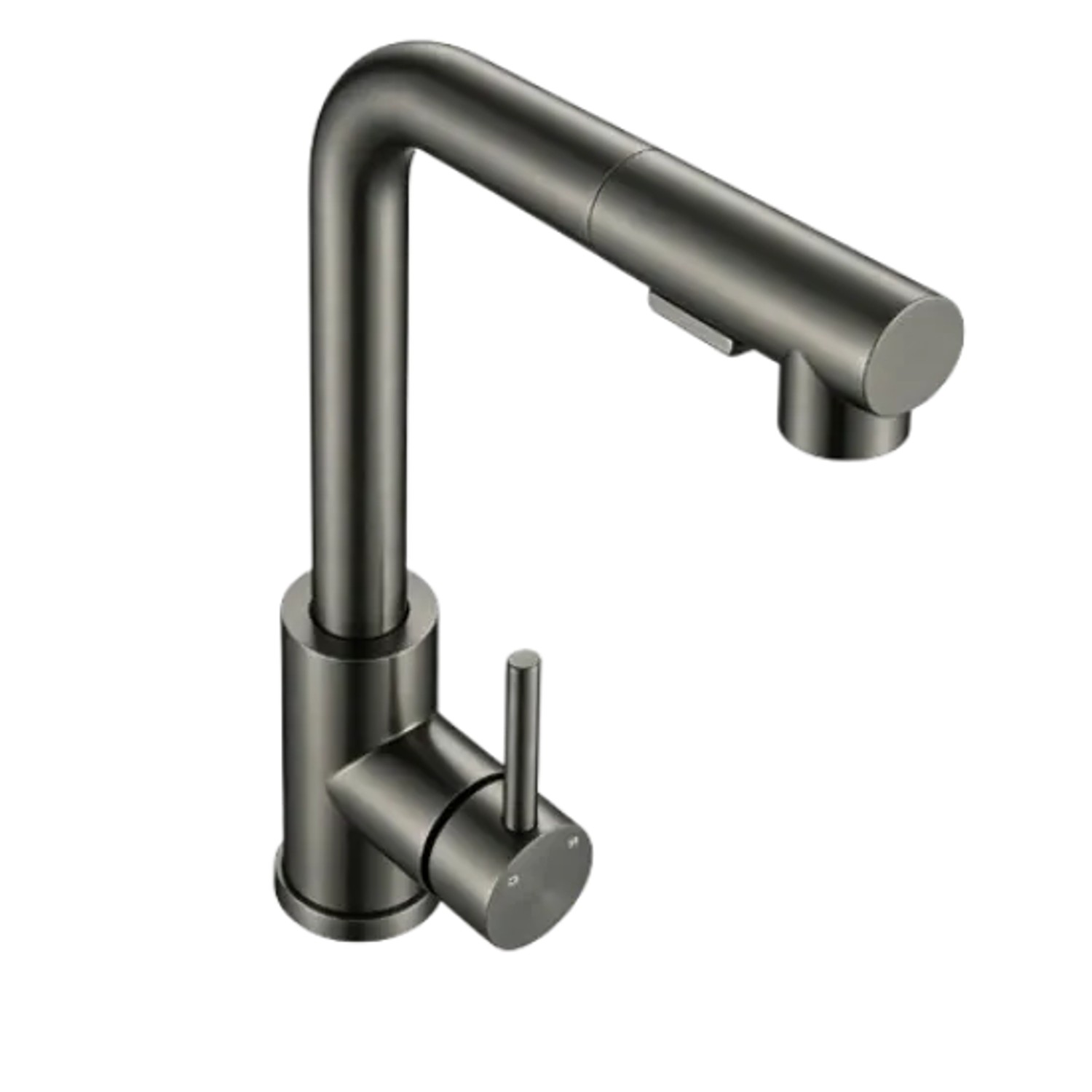 AICA L Förmige Wasserhahn Ausziehbar 360 Grad Schwenkbar 2 Sprühmodi Kalt Warm Gunmetal Grey