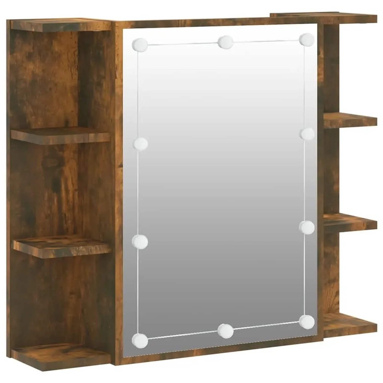 vidaXL Spiegelschrank mit LED Räuchereiche 70x16,5x60 cm 820451 günstig online kaufen