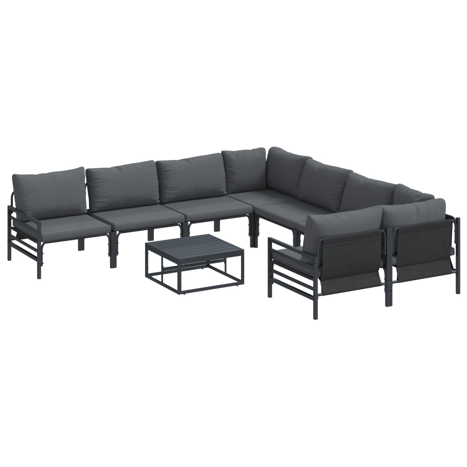 vidaXL Garten-Sofa-Set 9-Tlg Anthrazit Stahl 3378971 günstig online kaufen
