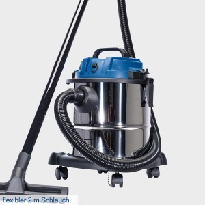 Scheppach Nass-Trockensauger NTS 20 mit 20 l Edelstahlbehälter und Zubehör.