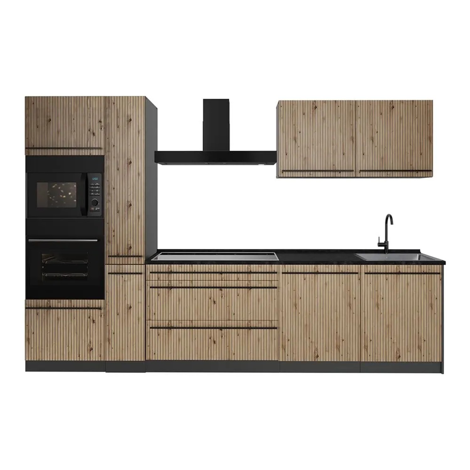 Vicco Küchenzeile R-Line Artisan-Eiche/Anthrazit 310 x 207 Arbeitsplatte Anthrazit Art Nr 67193
