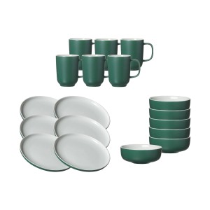 Ritzenhoff & Breker Jasper Frühstücks-Set, 18-teilig, grün: Geschirr-Set mit Tassen, Tellern und Schalen.