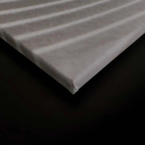 Detailansicht des Bricoflor Wandbilds mit Steinmännchen Motiv in Creme und Grau auf Leinwand.