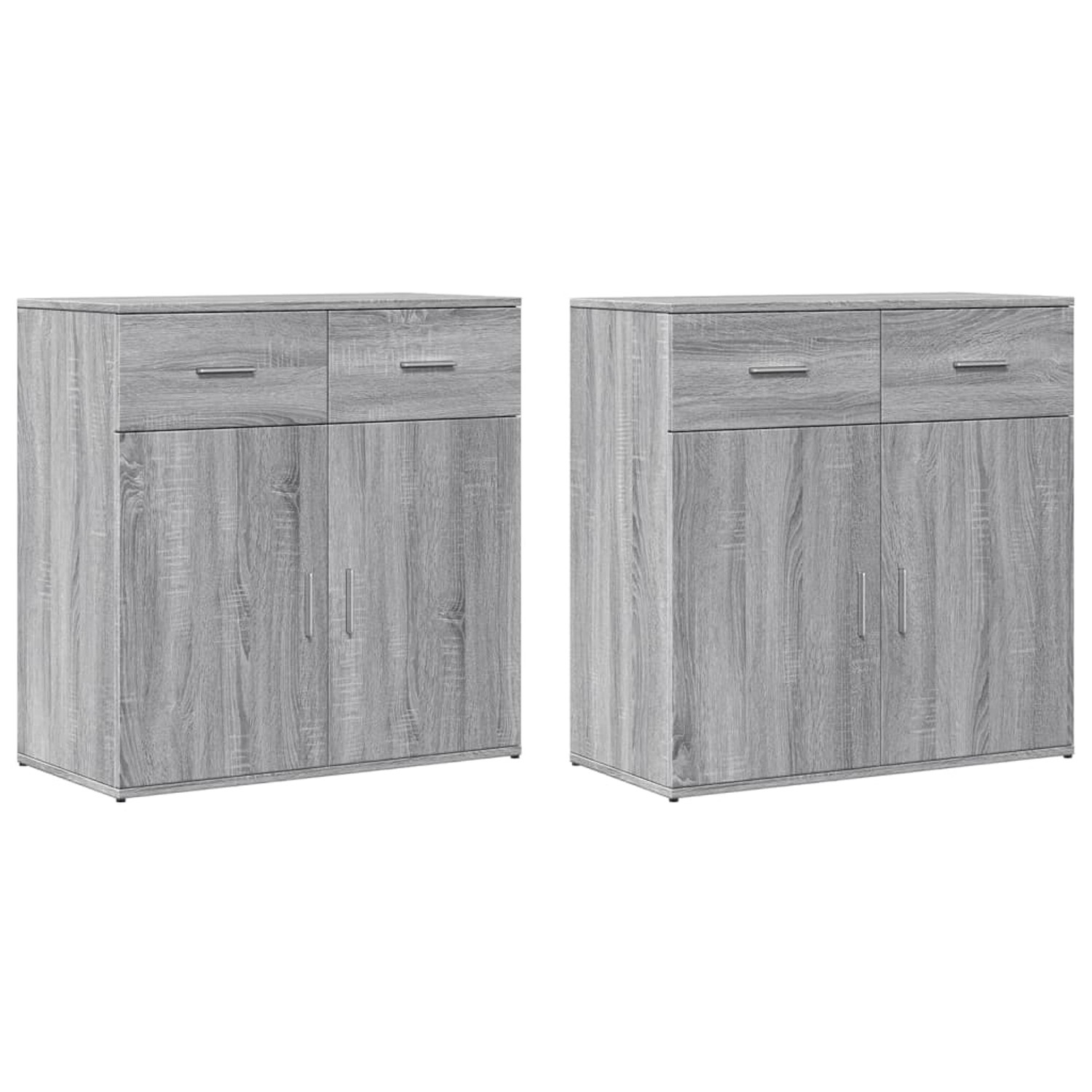 vidaXL Sideboards 2 Stk Grau Sonoma 79x38x80 cm Holzwerkstoff 3276621 günstig online kaufen