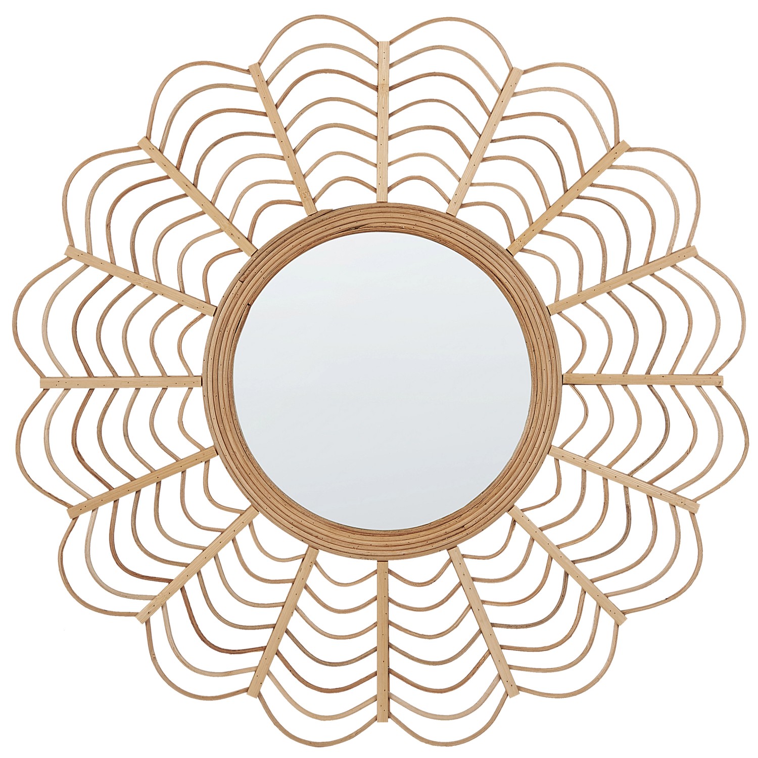Beliani Dekospiegel TUMBIT Naturfarben Beige 3x60x60