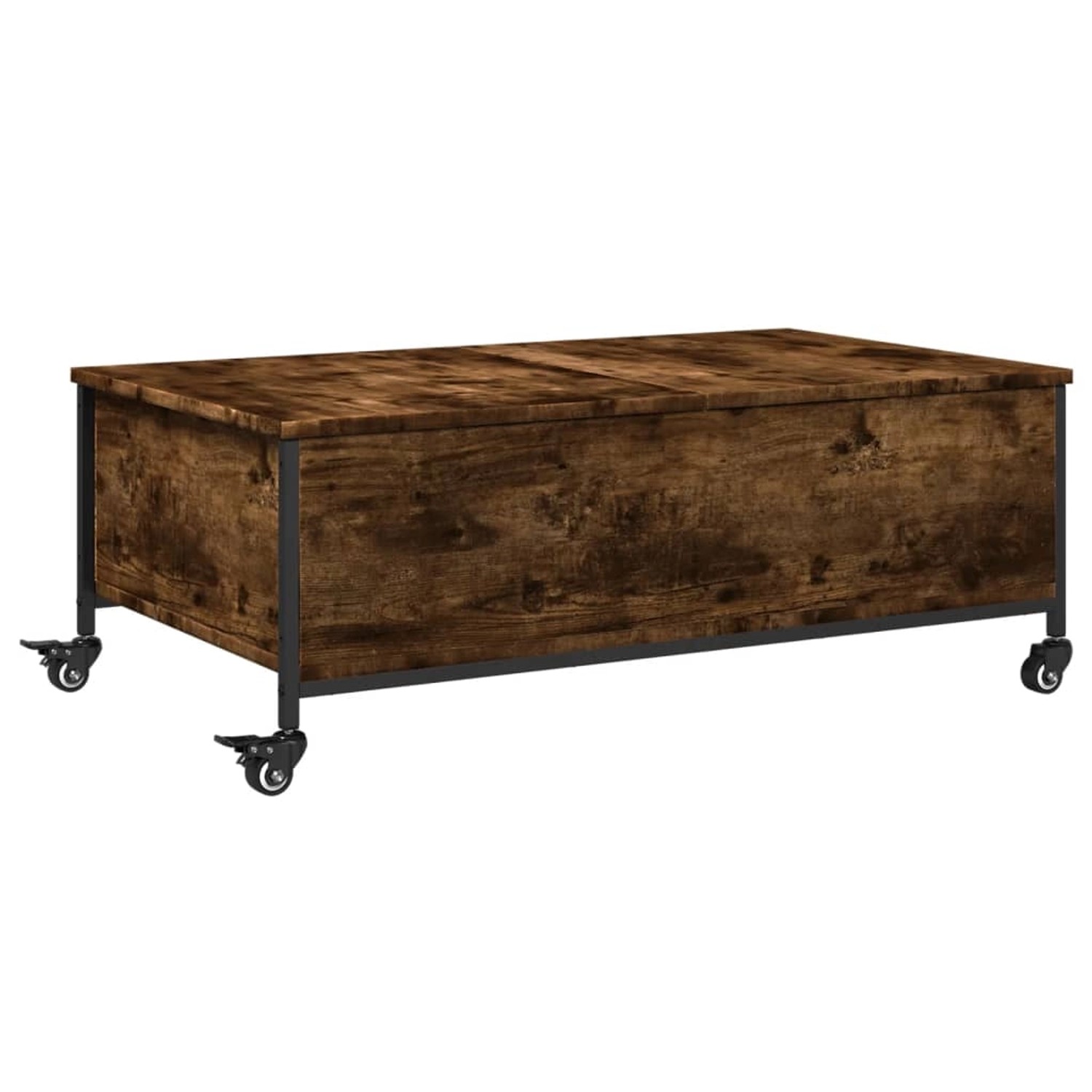 vidaXL Couchtisch mit Rollen Räuchereiche 91x55x34 cm Holzwerkstoff 842298 günstig online kaufen