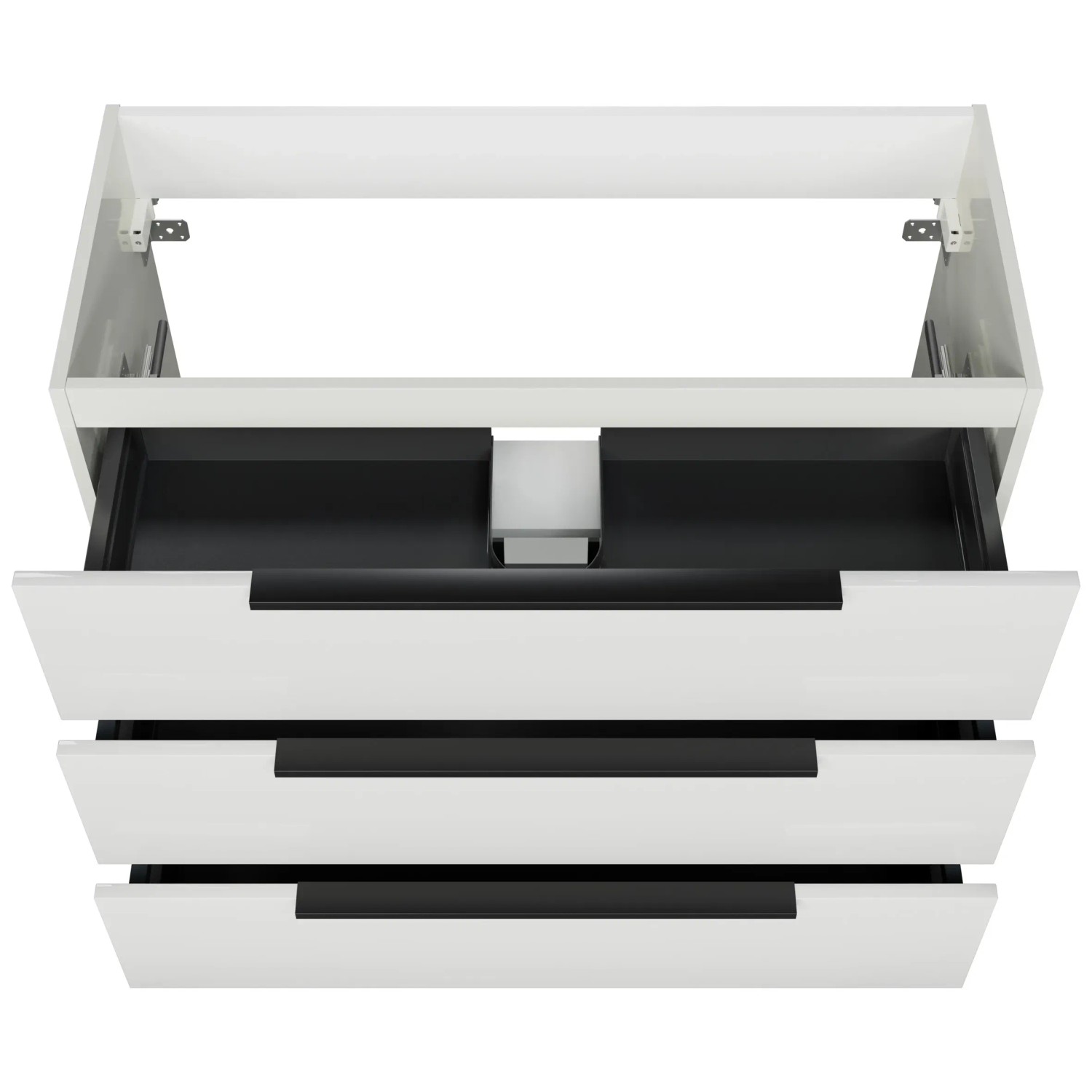Pelipal Waschbeckenunterschrank Quantum 07, 100 cm, Schneeweiß Glanz mit 3 Auszügen.