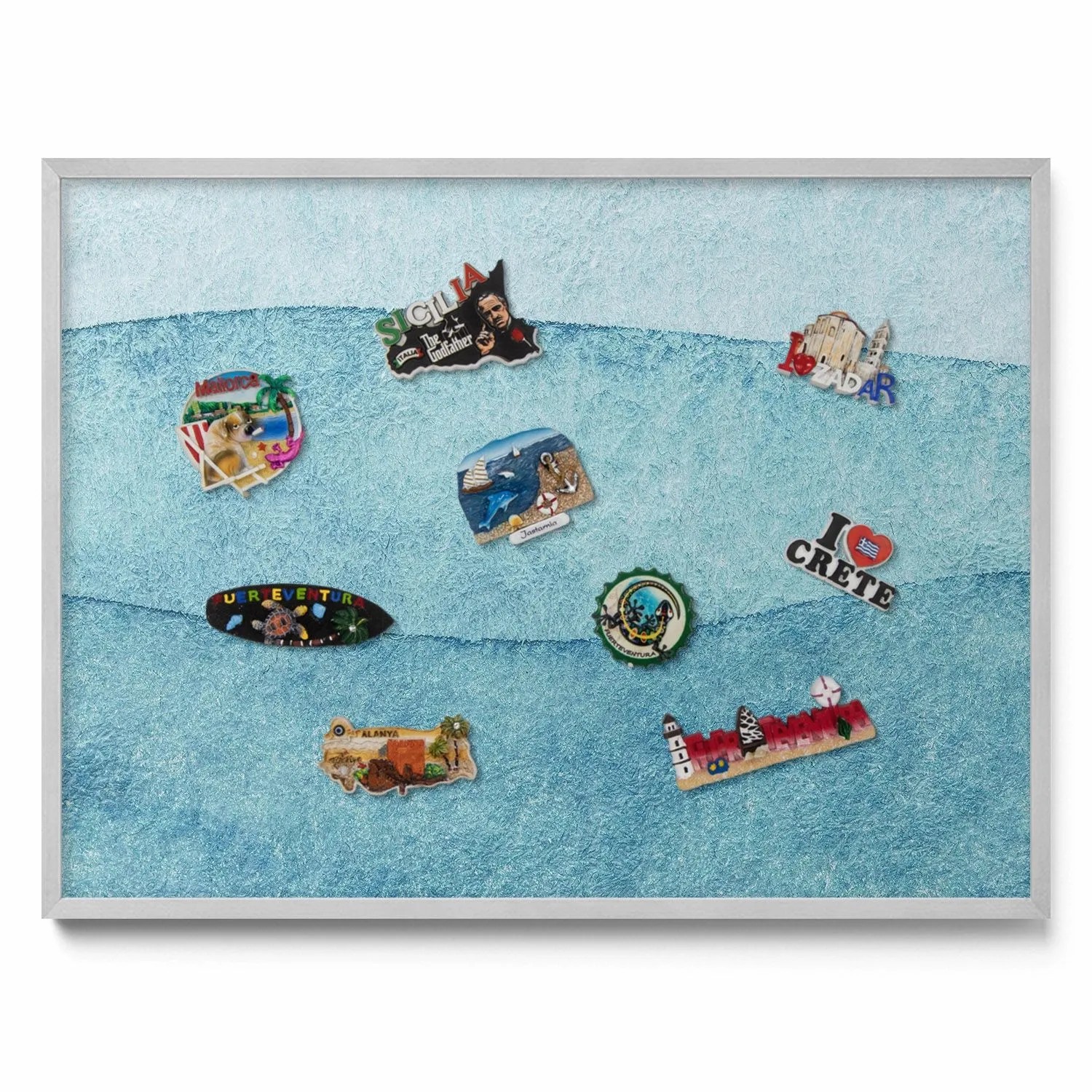 Tulup Magnettafel Metalltafel für Magnete Aquarell Blaue Wellen 80x60 cm Ma günstig online kaufen