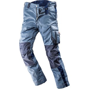 Blaue Bullstar Worxtar Arbeitshose Größe 48 mit vielen Taschen und verstärkten Knien.