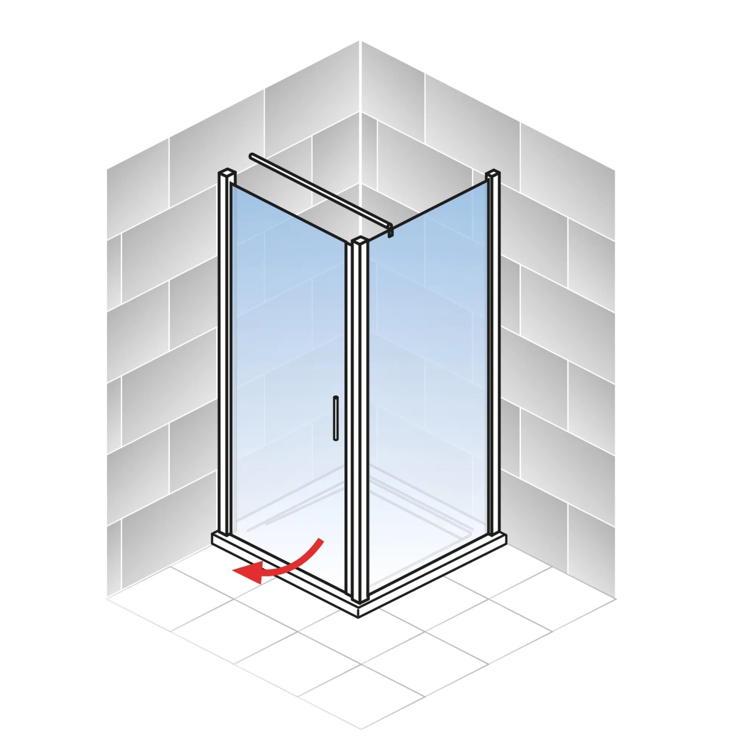View Ruler Image Schulte Dusche Drehtür Toura mit Seitenwand Links 200 x 90 cm kaufen ...