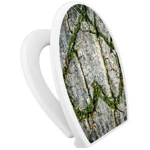 Banjado WC-Sitz Familie mit Herz aus Moos, Absenkautomatik, Kindersitz, Polypropylen.