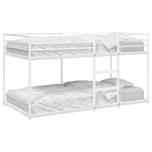 vidaXL Etagenbett ohne Matratze Weiß 90x200 cm Stahl 4019884