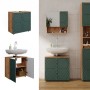 Vicco Waschbeckenunterschrank Irma, Eiche/Grün, 60 cm breit. Badmöbel mit Stauraum.