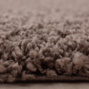 Detailaufnahme Ayyildiz Hochflorteppich Life 1500, Farbe Taupe, runder Teppich
