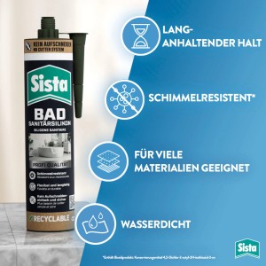 Sista Sanitär-Silikon für Bad & Küche Manhattan 280 ml