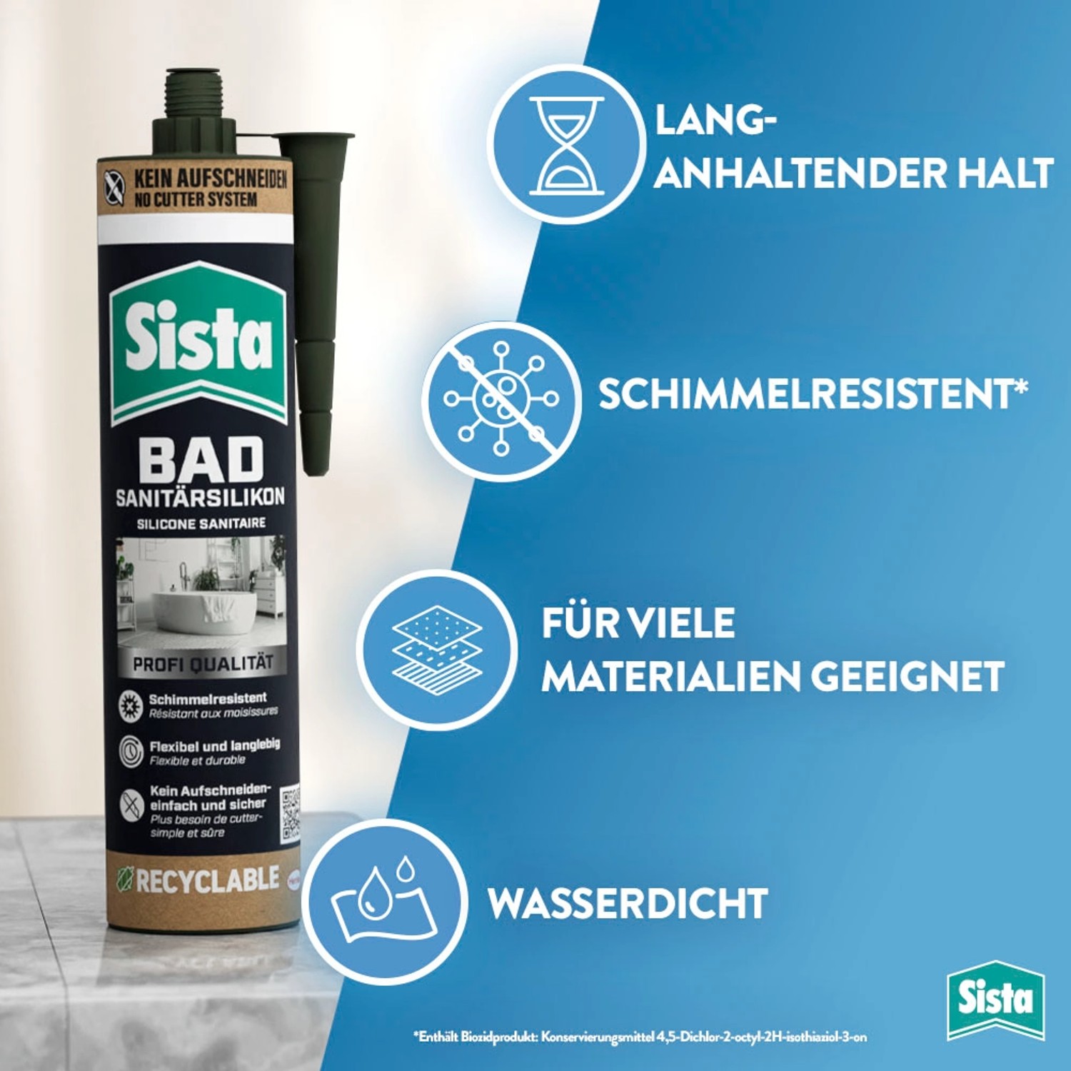 Sista Bad-Sanitärsilikon Transparent 280 ml_2