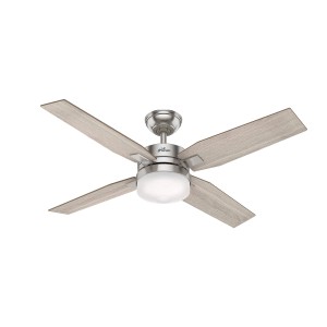 HUNTER FANS Deckenventilator Mercado mit Beleuchtung, 127 cm Durchmesser, Nickel gebürstet, Holzoptik