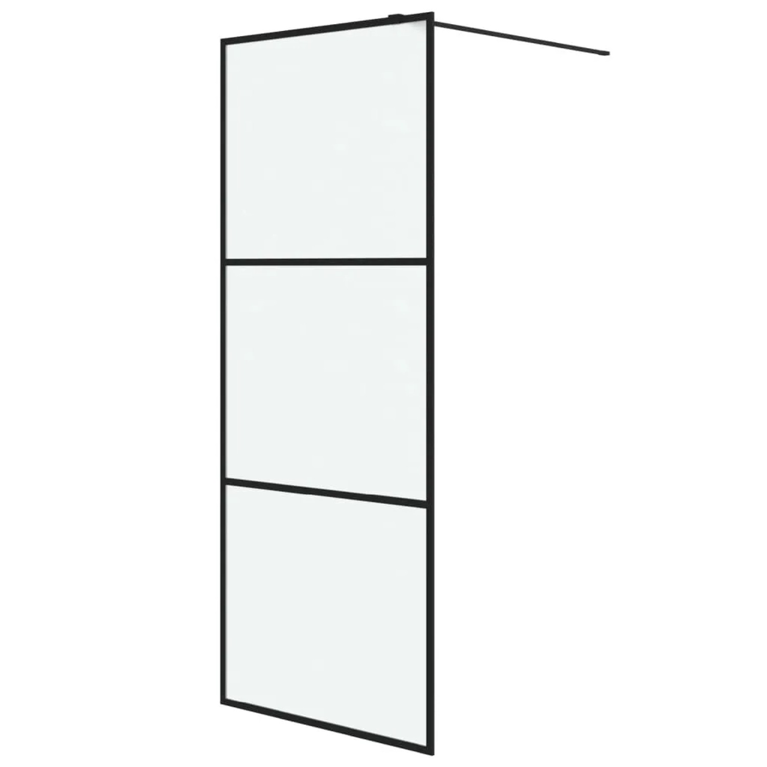 vidaXL Duschwand für Begehbare Dusche Schwarz 80x195 cm Matt ESG-Glas 152110