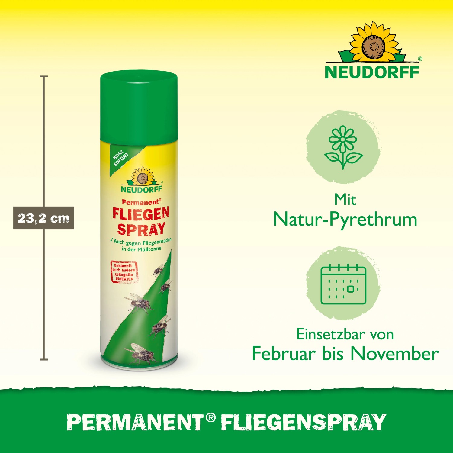 Neudorff Permanent Fliegen-Spray, 500ml Dose zur Insektenbekämpfung.