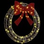vidaXL Acryl Kranz mit warmweißen LEDs und roter Glitzerschleife, 75 cm. Festliche Weihnachtsdeko.