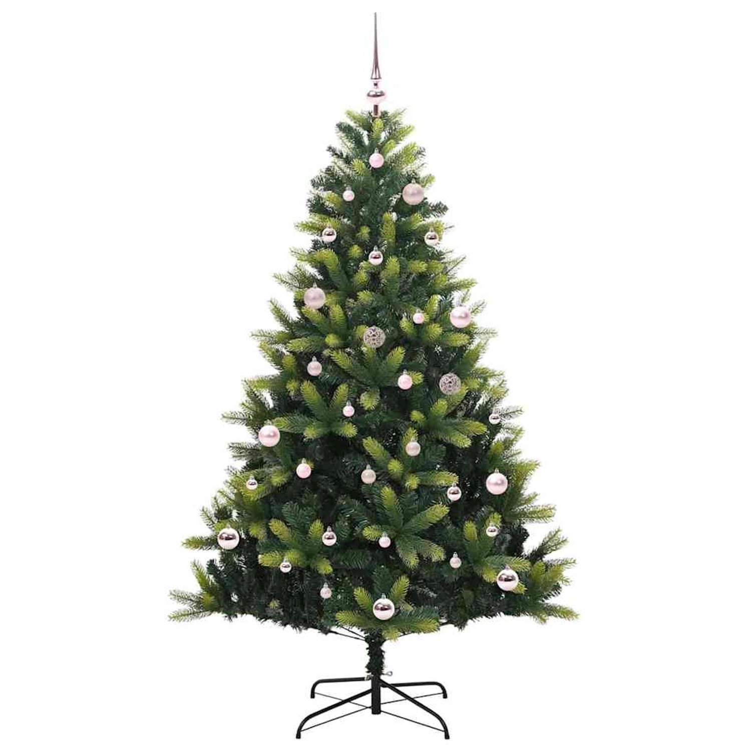 vidaXL Künstlicher Geflammter Weihnachtsbaum 150 LEDs Grün 150 cm 3395984