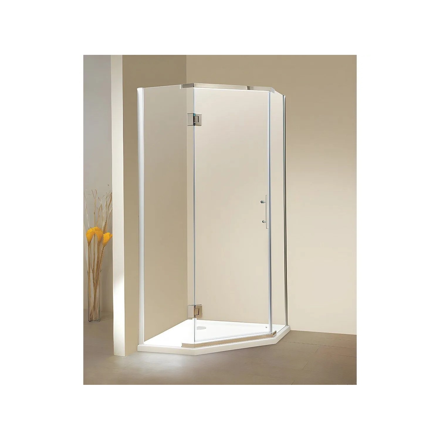 Vente-unique Duschwand Ardia Silberfarben 90 cm