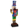 Große 184 cm Weihnachts-Nussknacker Figur mit Schwert und LED-Beleuchtung. Ideal als Außen-Weihnachtsfigur.