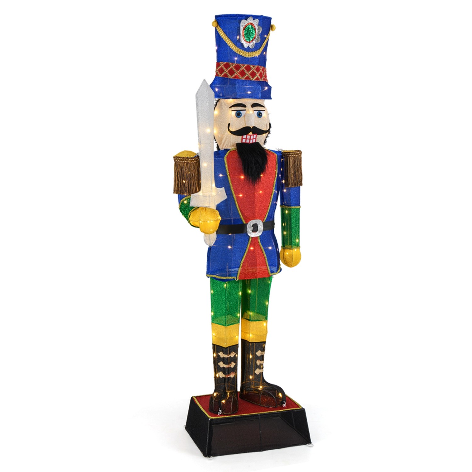 Costway Weihnachten Nussknacker Figur mit Schwert Groß 184 cm günstig online kaufen