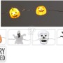 LED-Lichterkette mit Kürbis, Geist, Totenkopf und Spinne für Halloween, warmweiß.