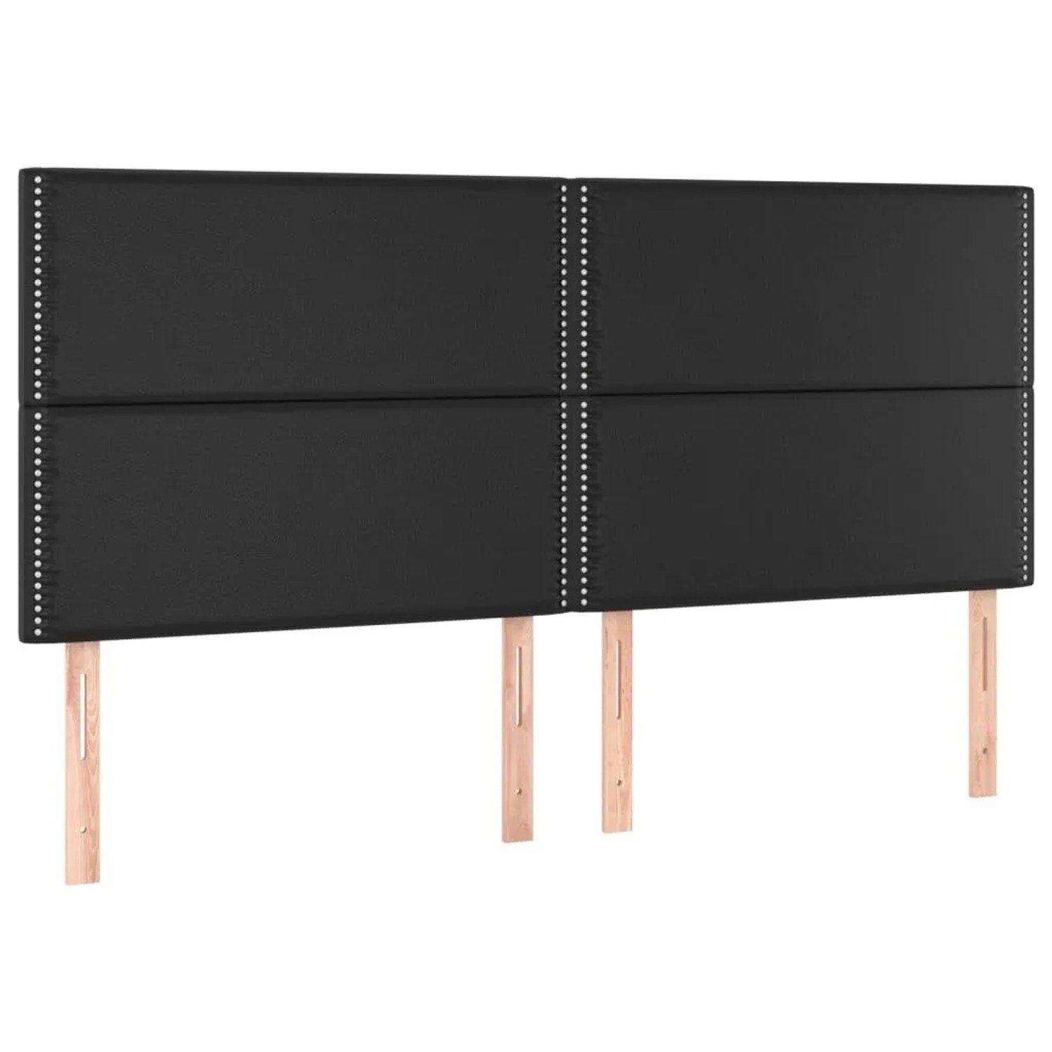 vidaXL Kopfteil Schwarz 200x5x118/128 cm Kunstleder 3116300