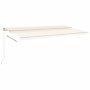 vidaXL Markise Manuell Einziehbar mit LED 600x300 cm Creme 3068962_4