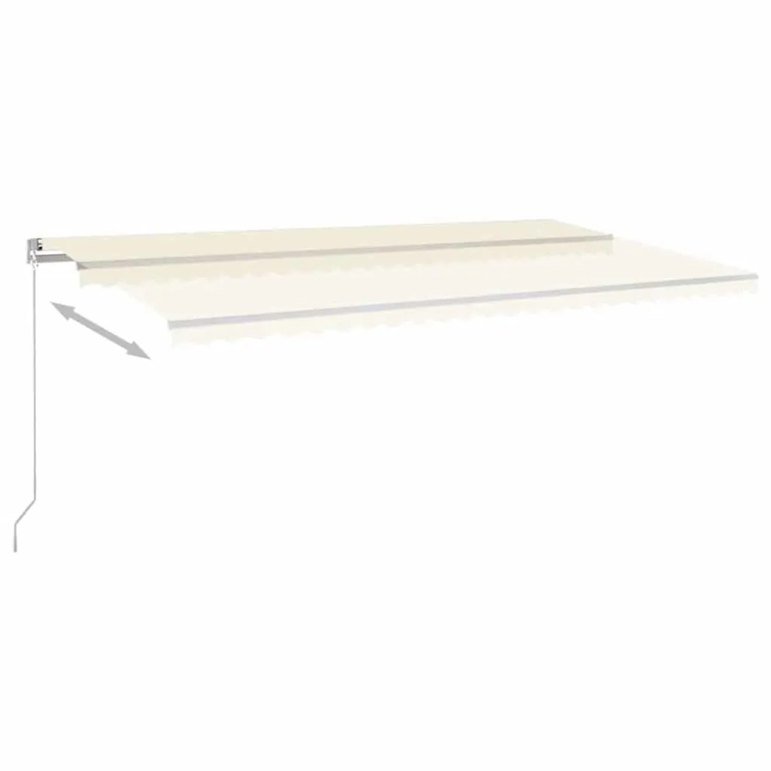 vidaXL Markise Manuell Einziehbar mit LED 600x300 cm Creme 3068962_4
