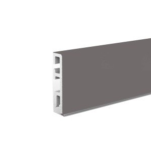 Döllken Hartschaum Sockelleiste USL60 sk, Dekor Grau, 60mm hoch, mit integrierter Weichlippe.
