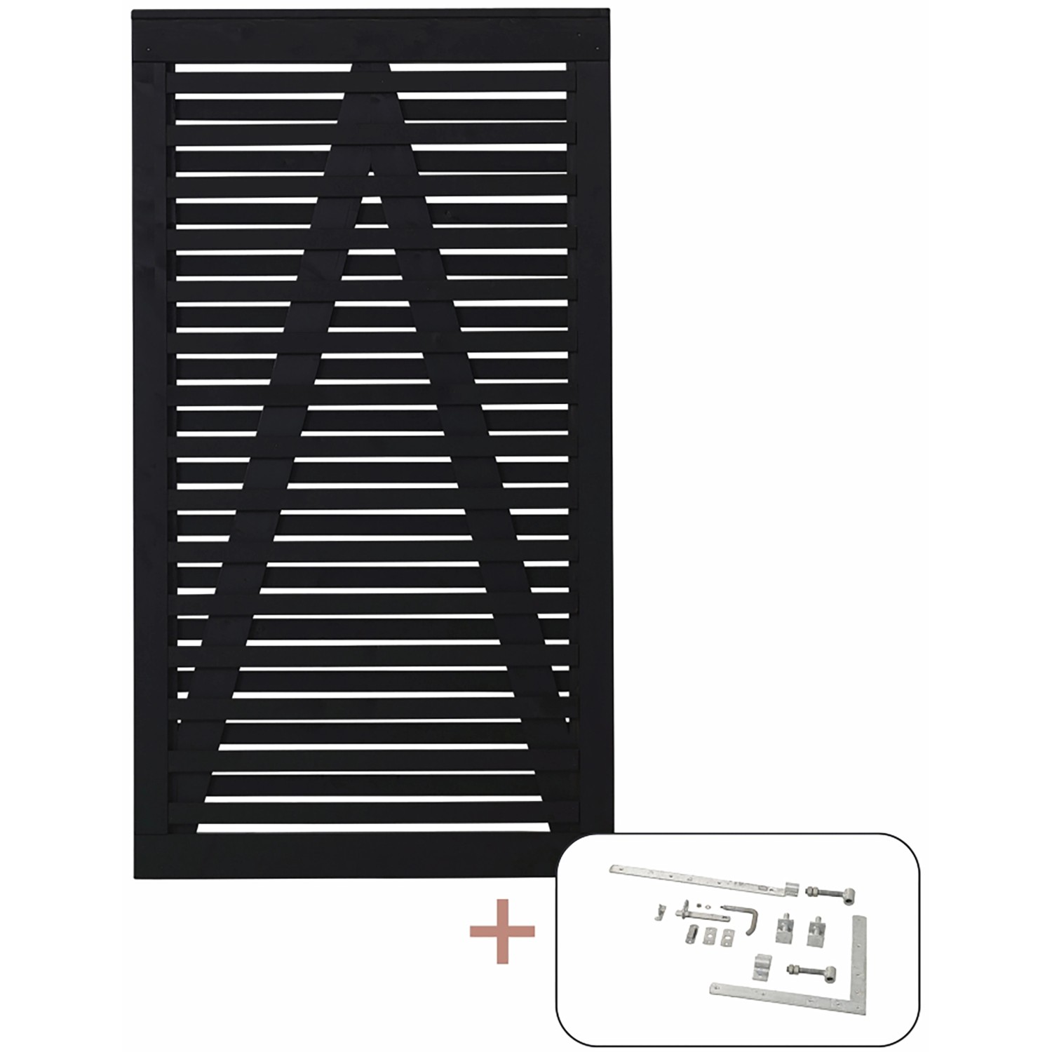 Einzeltor Osaka Nadelholz Schwarz 100 cm x 180 cm günstig online kaufen
